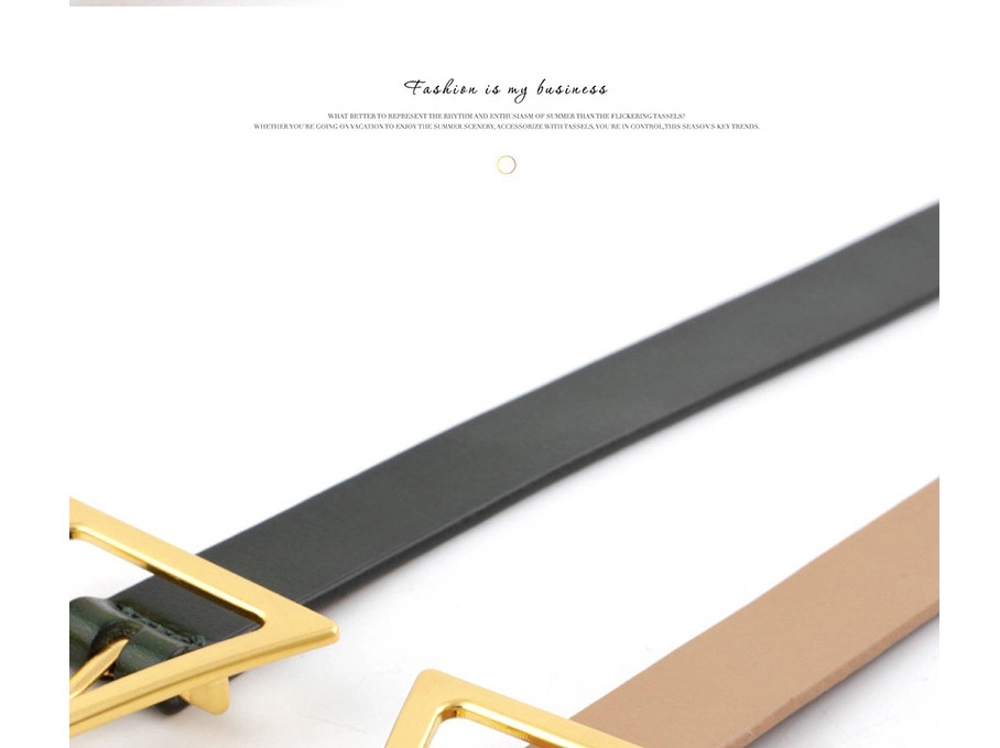 Fashion Dark Khaki Triangle Buckle Shape Thin Belt,Thin belts