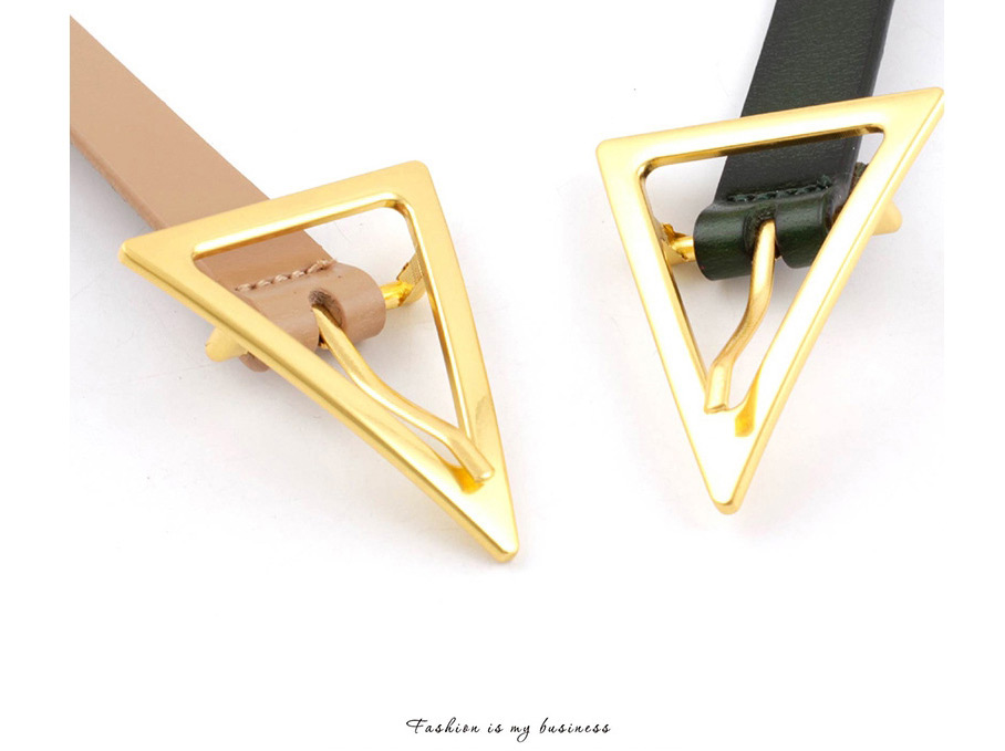Fashion Light Green Triangle Buckle Shape Thin Belt,Thin belts