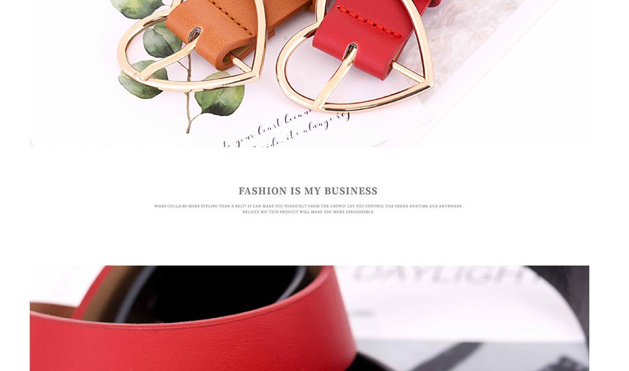 Fashion Dark Red Love Pin Buckle Belt,Wide belts