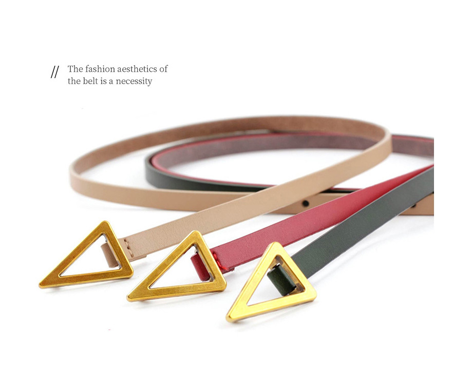 Fashion Light Khaki Triangle Knotted Sugar Thin Belt,Thin belts