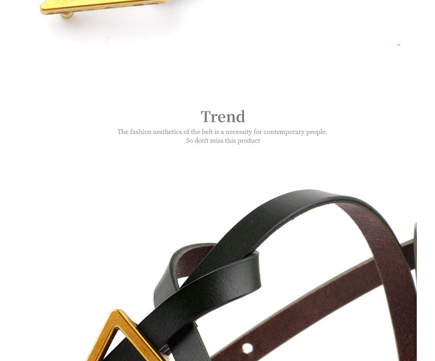 Fashion Dark Khaki Triangle Knotted Sugar Thin Belt,Thin belts