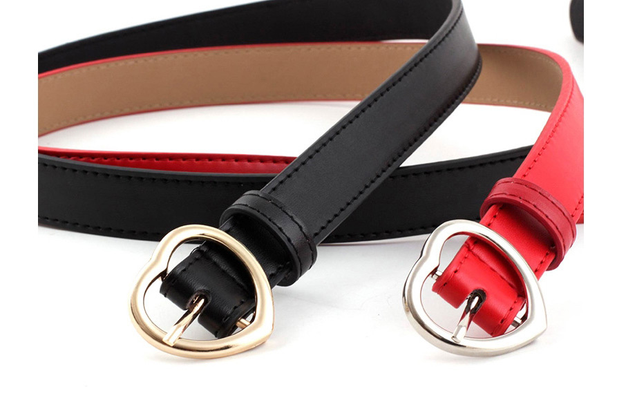 Fashion Red-gold Buckle Heart-shaped Heart Buckle Belt,Thin belts