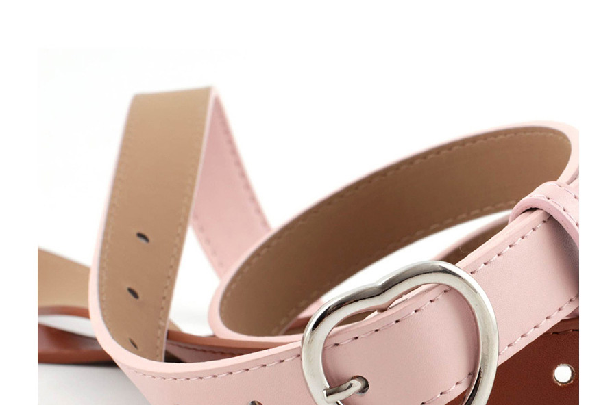 Fashion Pink-gold Buckle Heart-shaped Heart Buckle Belt,Thin belts