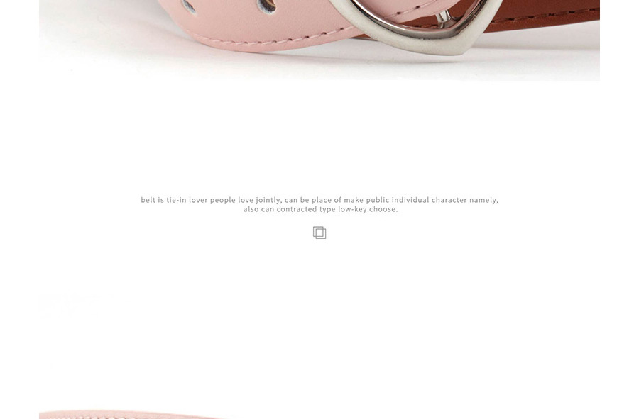 Fashion Pink-silver Buckle Heart-shaped Heart Buckle Belt,Thin belts
