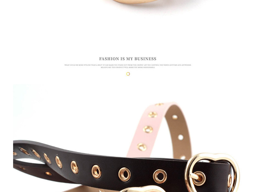 Fashion Brown Peach Heart Button Air Eye Belt,Wide belts