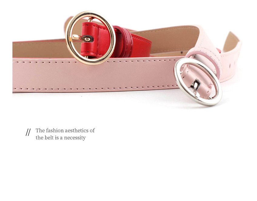 Fashion Coffee-silver Buckle Pu Buckle Belt With Round Buckle,Wide belts