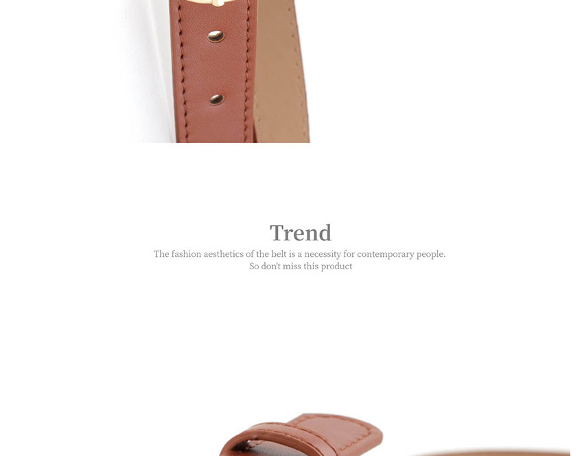 Fashion Coffee-gold Buckle Pu Buckle Belt With Round Buckle,Wide belts