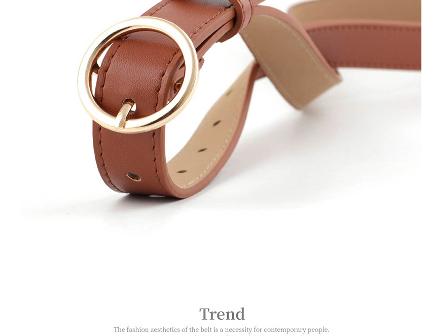 Fashion Camel-silver Buckle Pu Buckle Belt With Round Buckle,Wide belts