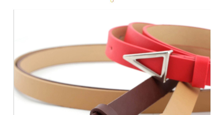 Fashion Red Silver Triangle Buckle Snap Belt,Thin belts