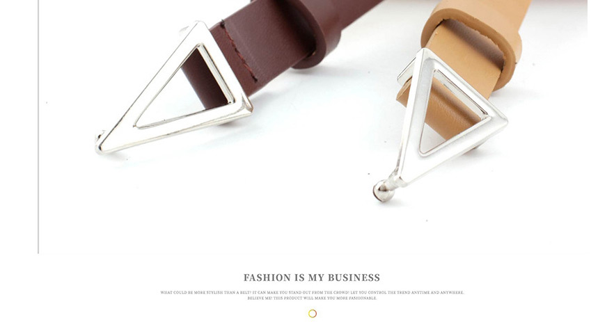 Fashion White Silver Triangle Buckle Snap Belt,Thin belts