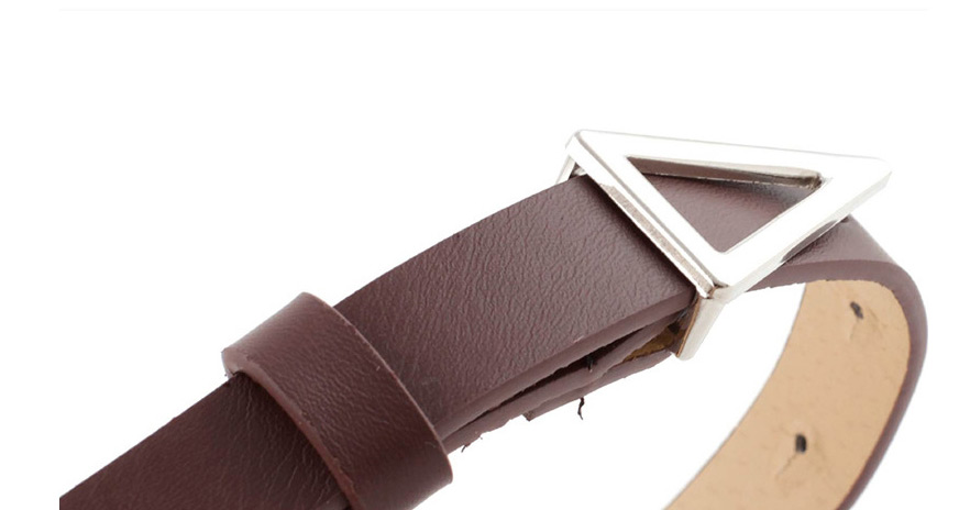 Fashion Red Silver Triangle Buckle Snap Belt,Thin belts