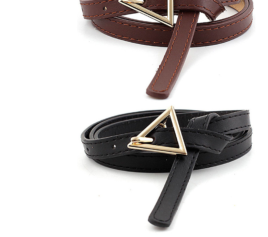 Fashion Pink Triangle Buckle Thin Belt,Thin belts