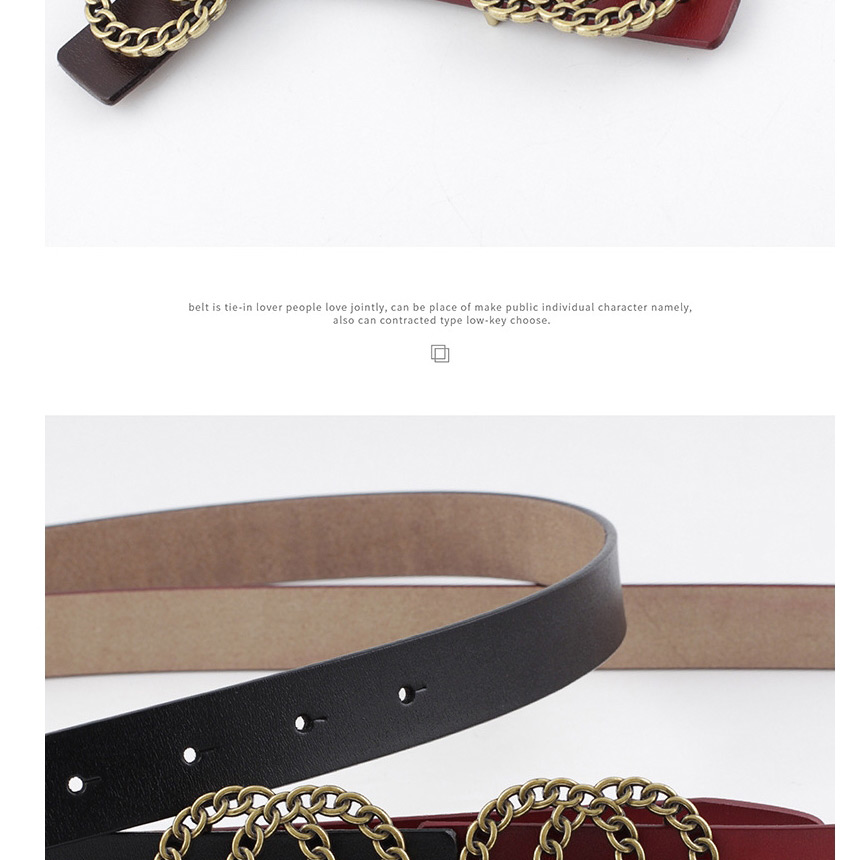 Fashion Red Double Buckle Belt,Wide belts