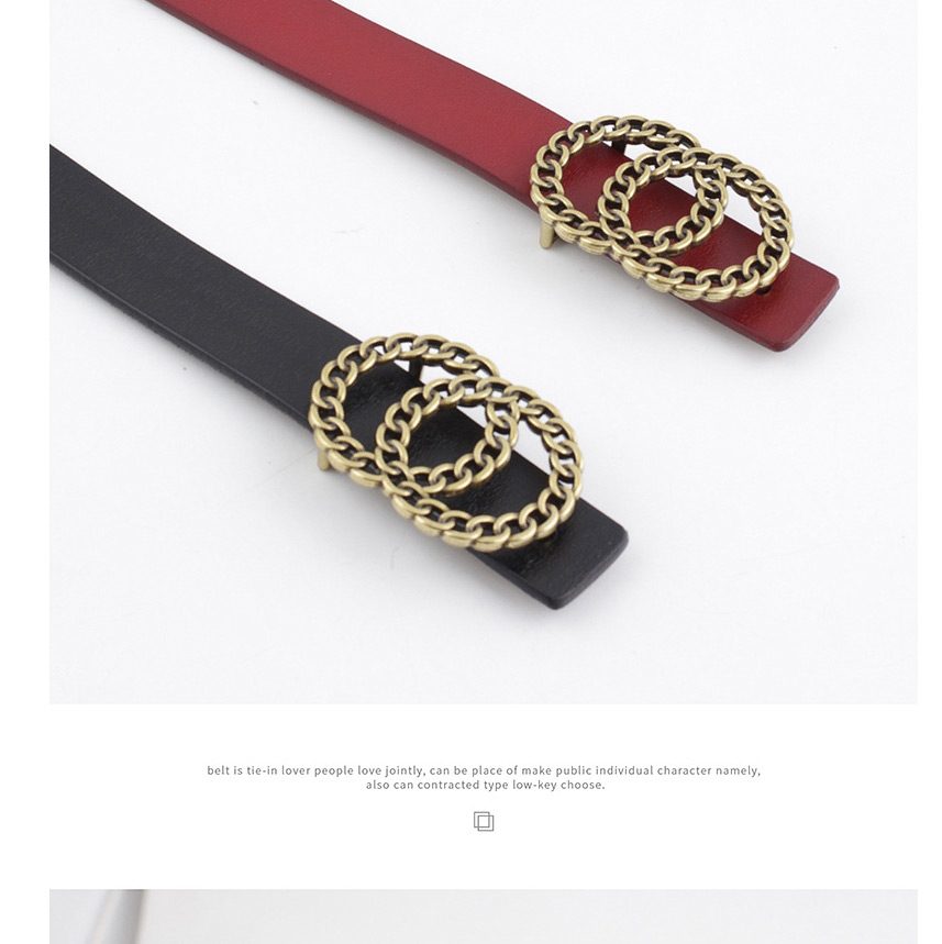 Fashion Red Double Buckle Belt,Wide belts