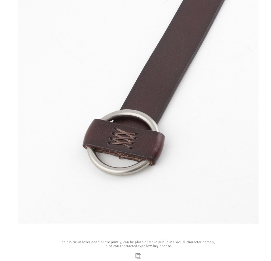 Fashion Black Round Buckle Needle-free Punch-free Smooth Buckle Belt,Wide belts