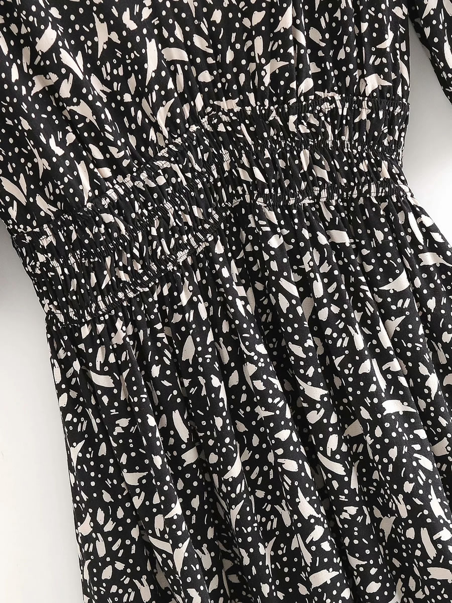 Fashion Black Floral Tether Slingback Dress,Long Dress