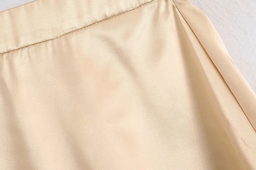Fashion Champagne Silk Satin Solid Skirt,Skirts