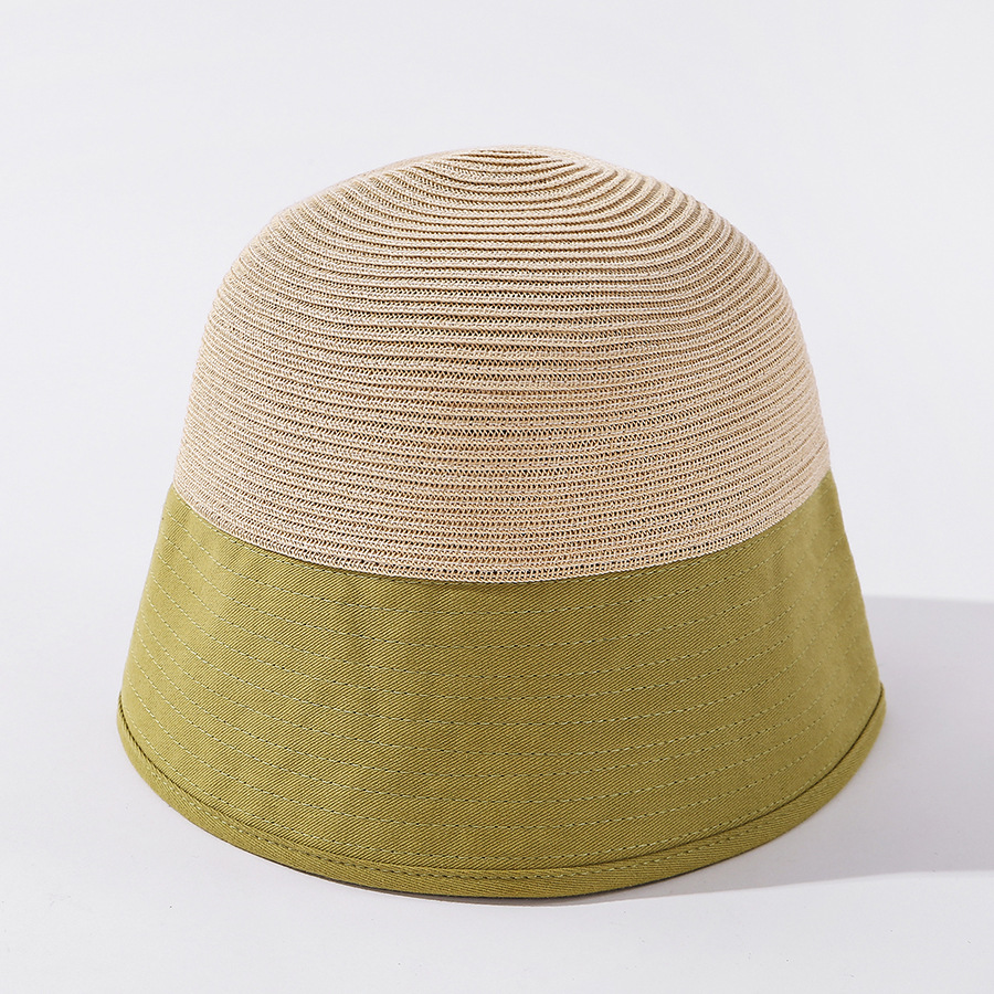 Fashion Beige Straw Stitching Sunscreen Shading Split Fisherman Hat,Sun Hats