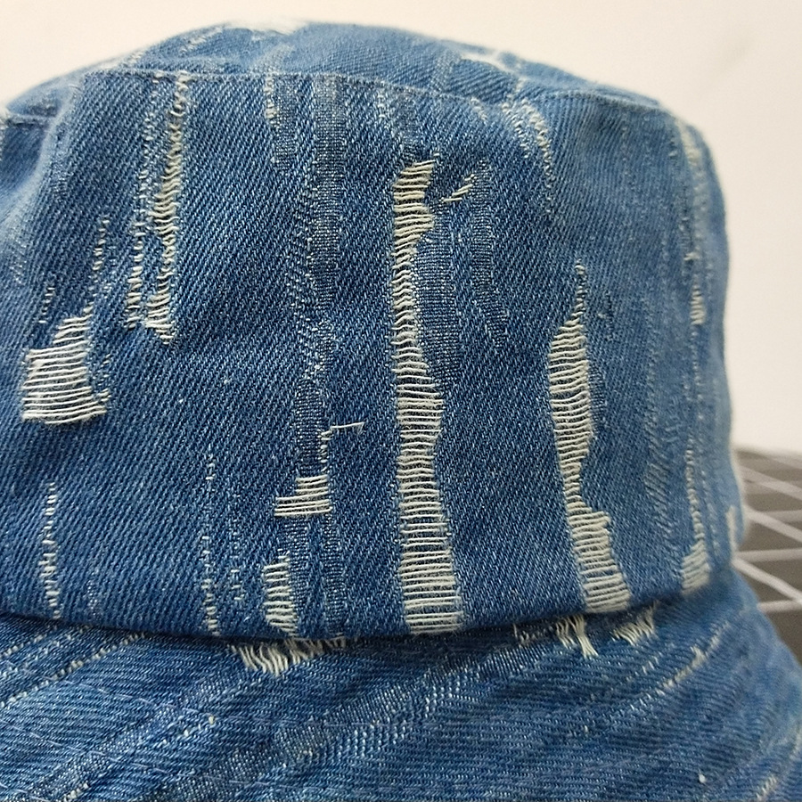 Fashion Denim Navy Broken Washed Denim Sunscreen Fisherman Hat,Sun Hats