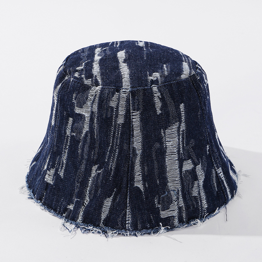 Fashion Navy Blue Washed Denim Fisherman Hat,Sun Hats