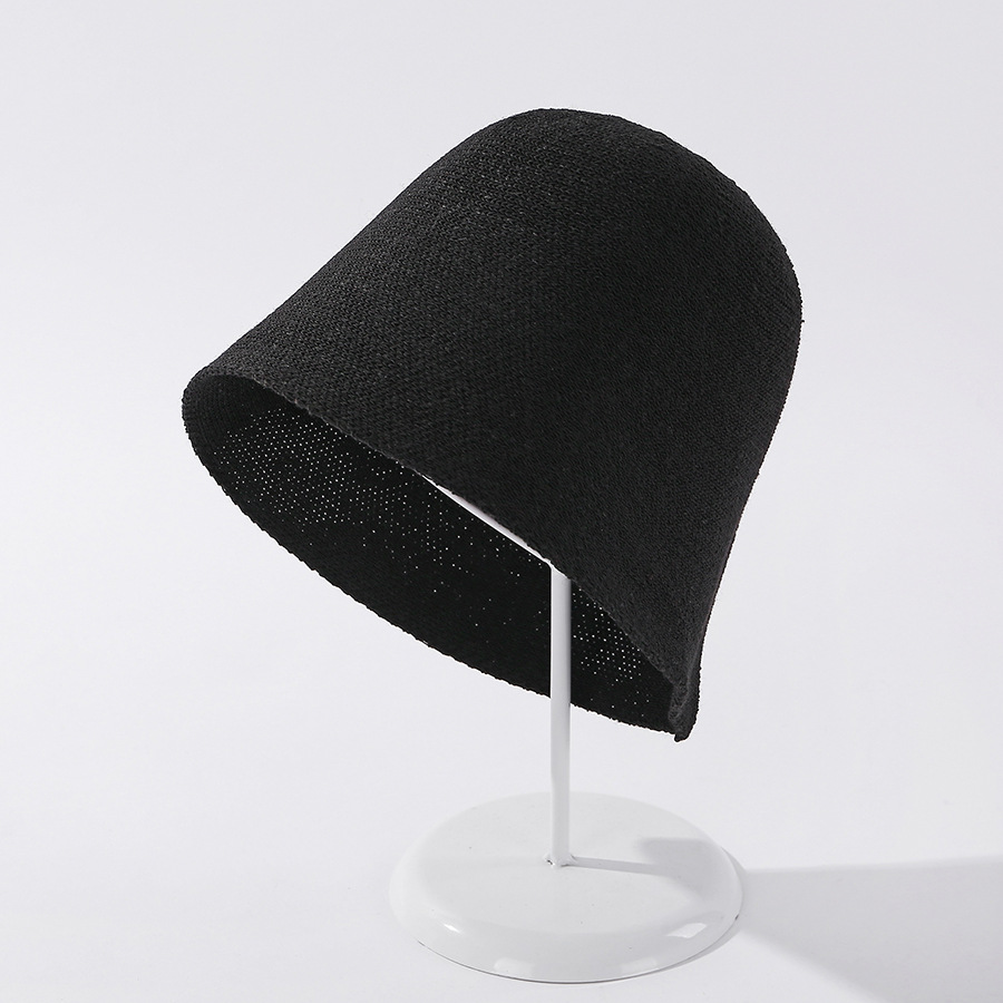 Fashion Black Straight Tube Light Board Breathable Folding Fisherman Hat,Sun Hats