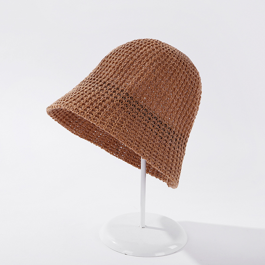 Fashion Beige Light Plate Knitted Solid Color Sunscreen Fisherman Hat,Sun Hats
