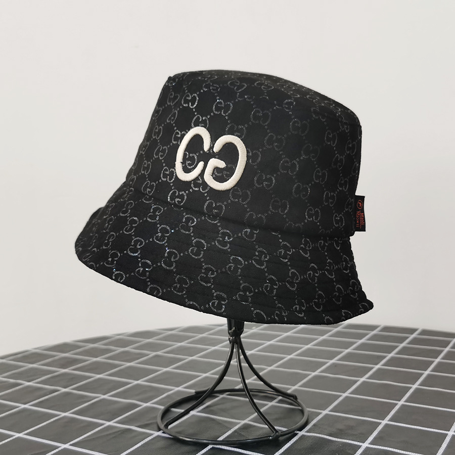Fashion Khaki Letter Embroidered Printed Sunshade Fisherman Hat,Sun Hats