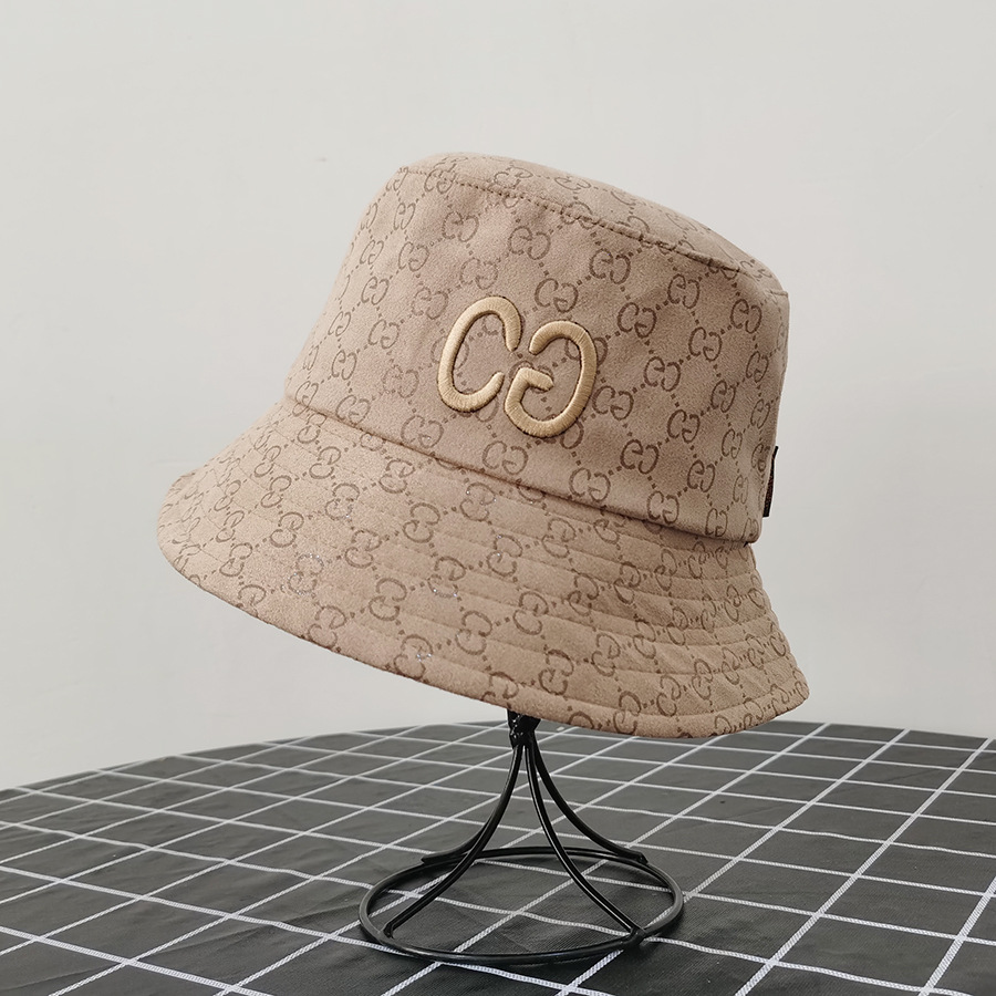 Fashion Khaki Letter Embroidered Printed Sunshade Fisherman Hat,Sun Hats