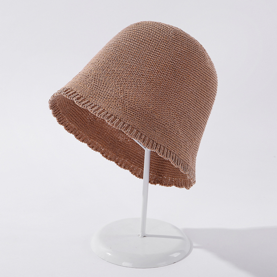 Fashion Khaki Lace Knitted Light Board Sunscreen Fisherman Hat,Sun Hats
