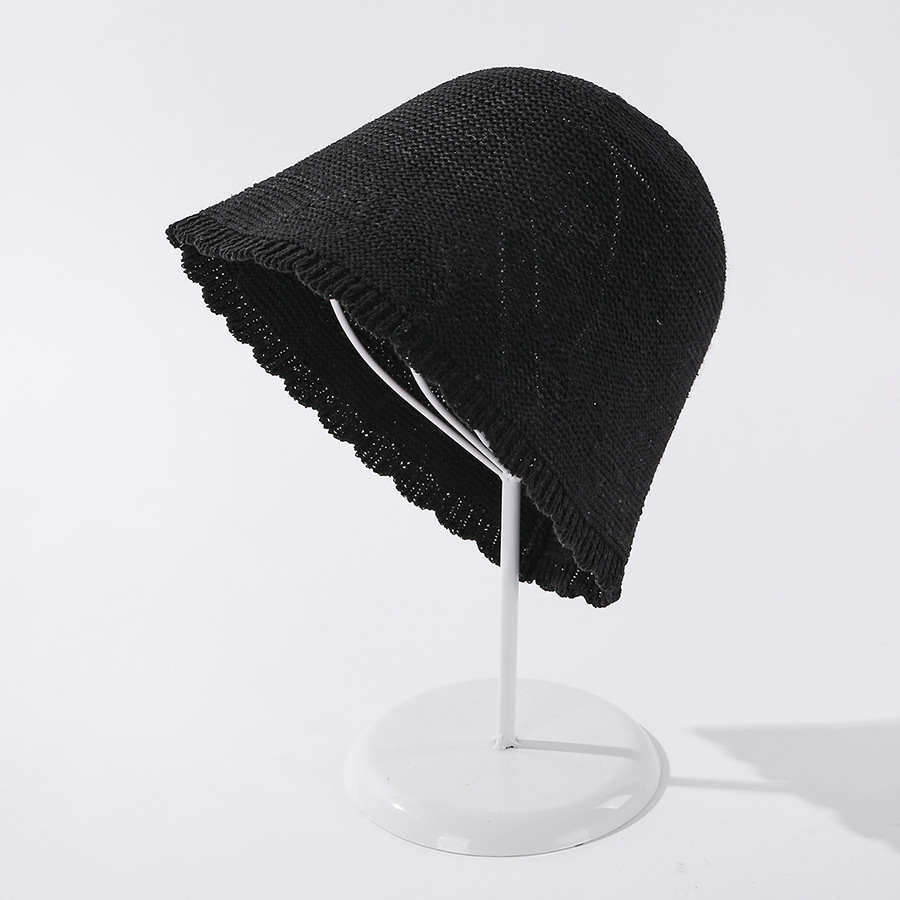 Fashion Black Lace Knitted Light Board Sunscreen Fisherman Hat,Sun Hats