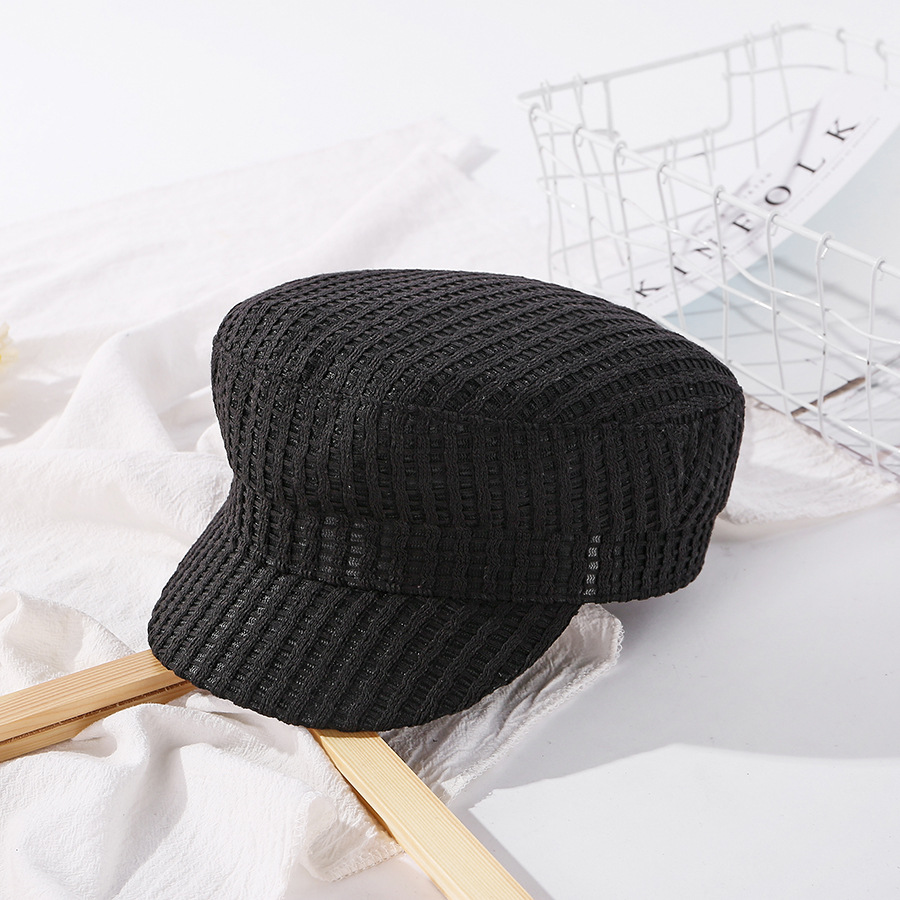 Fashion Black Cutout Striped Solid Color Hat,Beanies&Others