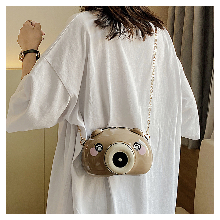 Fashion Brown Small Bubble Camera Chain Shoulder Bag,Shoulder bags
