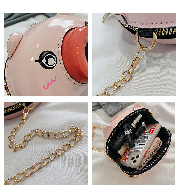Fashion Pink Small Bubble Camera Chain Shoulder Bag,Shoulder bags