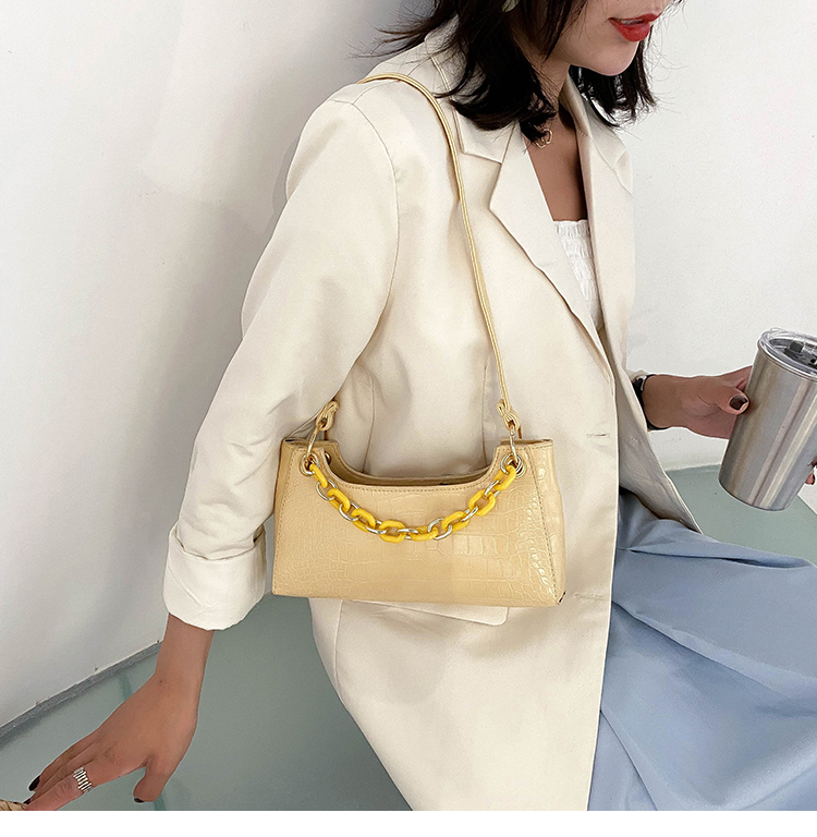 Fashion Yellow Crocodile Chain Shoulder Bag,Messenger bags