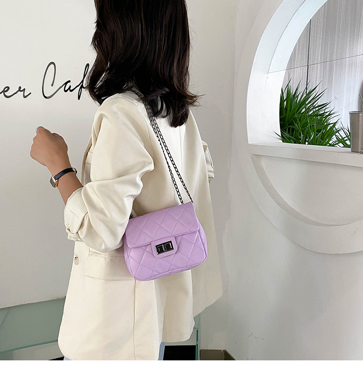 Fashion Purple Chain Buckle Shoulder Bag,Shoulder bags