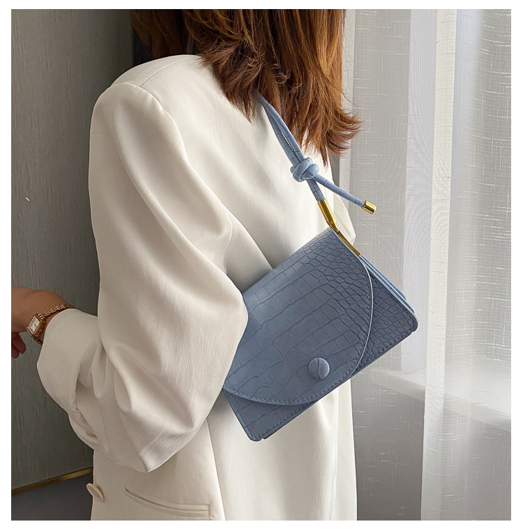 Fashion Blue Stone Grained Crossbody Shoulder Bag,Messenger bags