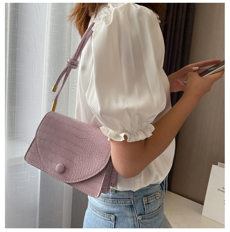 Fashion Purple Stone Grained Crossbody Shoulder Bag,Messenger bags