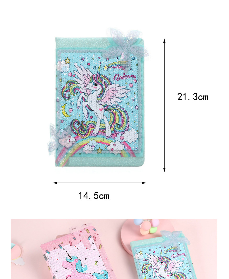 Fashion Pink Unicorn Sequined Unicorn Flower Notebook,Notebook/Agenda