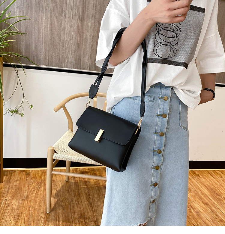 Fashion Black One-shoulder Diagonal Shoulder Bag With Braided Rope Latch,Shoulder bags