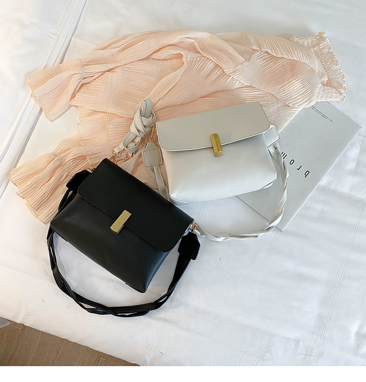 Fashion White One-shoulder Diagonal Shoulder Bag With Braided Rope Latch,Shoulder bags