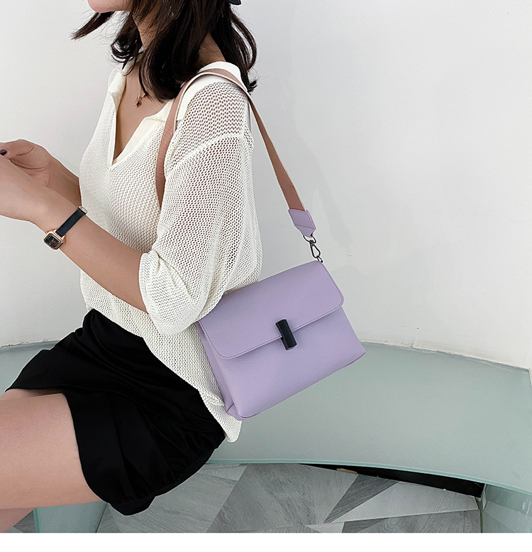 Fashion Purple Shoulder Crossbody Bag With Wide Shoulder Strap Lock,Shoulder bags