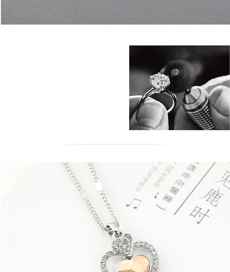 Fashion White Crystal Inlaid Rhinestone Necklace,Crystal Necklaces