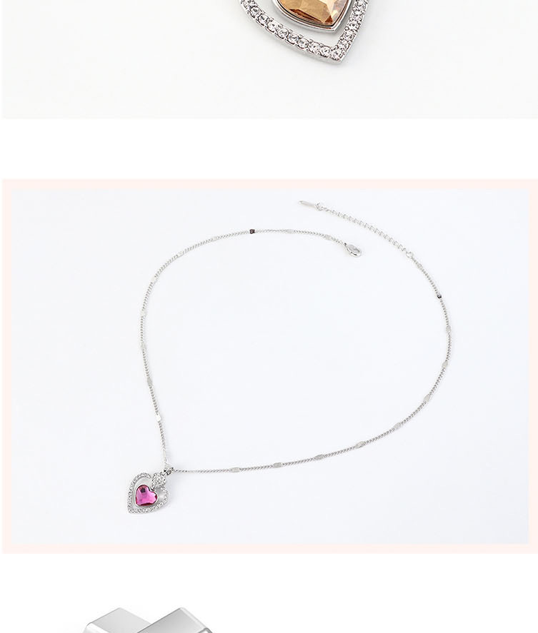 Fashion Fuchsia Crystal Inlaid Rhinestone Necklace,Crystal Necklaces