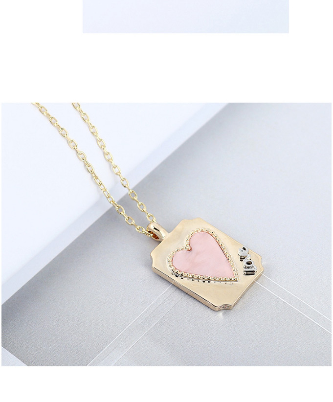 Fashion Pink Gold Plated Love Tag Geometric Necklace,Pendants