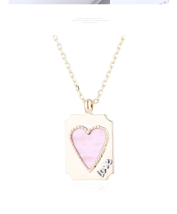 Fashion Pink Gold Plated Love Tag Geometric Necklace,Pendants