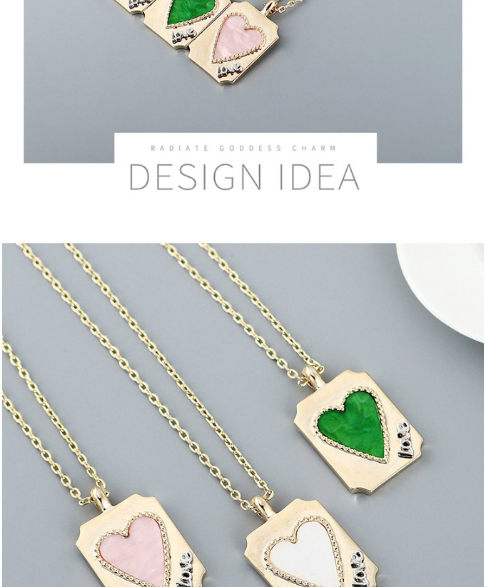 Fashion Olives Gold Plated Love Tag Geometric Necklace,Pendants