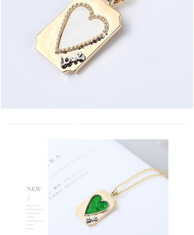 Fashion Olives Gold Plated Love Tag Geometric Necklace,Pendants