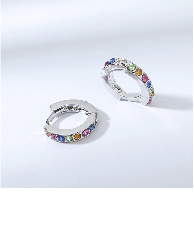 Fashion Platinum + White Imported Crystal Alloy Hollow Earrings,Stud Earrings