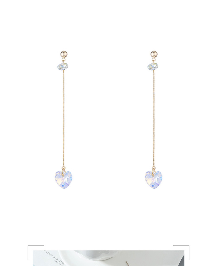 Fashion 14k Gold Austrian Crystal Love Chain Alloy Earrings,Stud Earrings