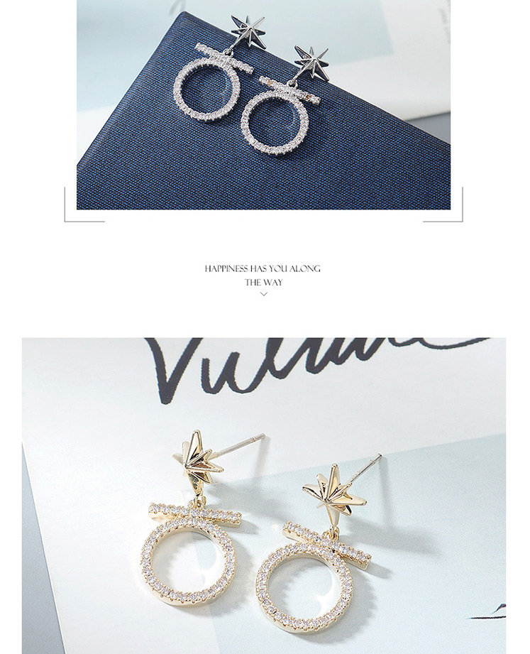 Fashion 14k Gold Zigzag Starburst Geometric Cutout Earrings,Stud Earrings